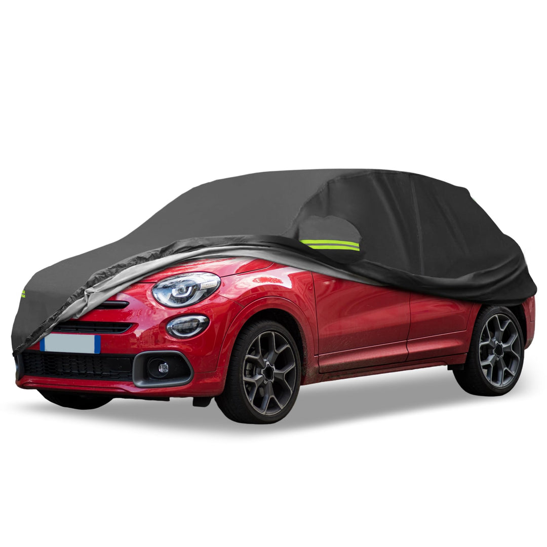 QUARKZMAN wasserdichte Autoabdeckung Outdoor Vollgarage für FIAT 500X 2015-2023