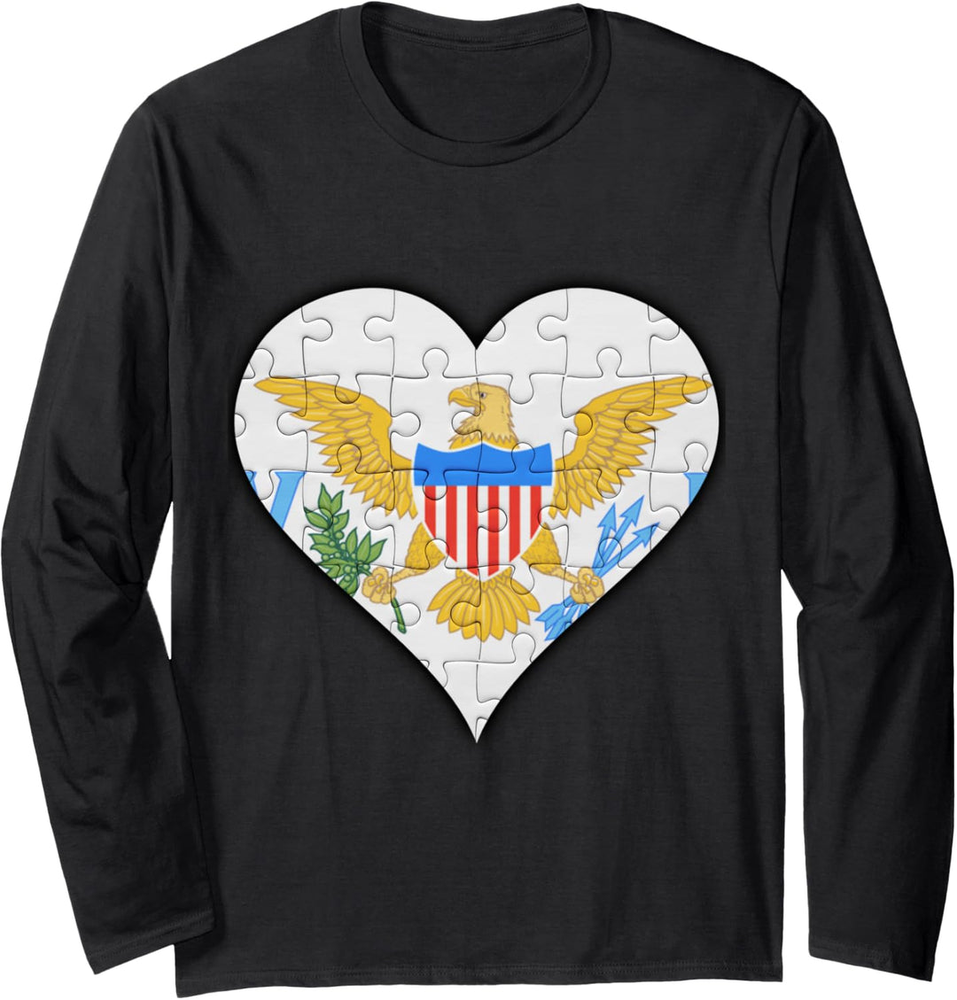 Jungferninseln Virgin Islander Flagge Herz Langarmshirt
