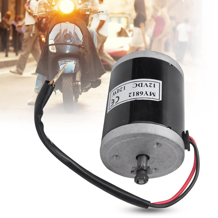 Nimomo Fahrrad-Bürstenmotor, 12 V, 120 W, Hochgeschwindigkeitsmotor mit Riemenscheibe, MY6812, Elekt