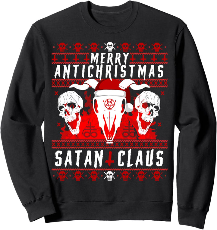 MERRY ANTICHRISTMAS SATAN CLAUS Ugly ANTI Weihnachten Design Sweatshirt