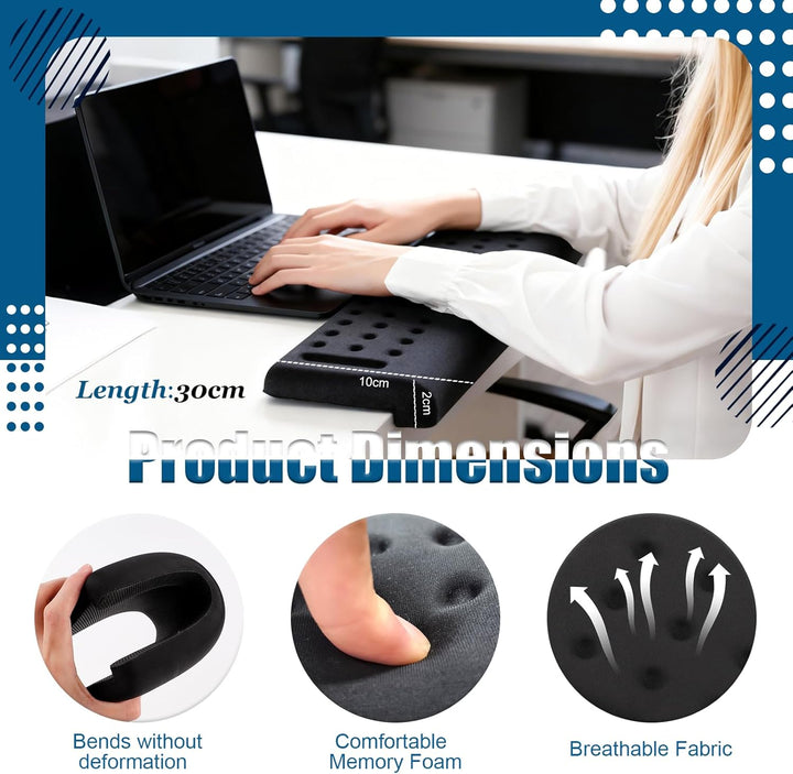 2 Stück L-förmige Ergonomische Handballenauflage Tastatur aus Memory Foam – Tastaturstütze & Ellenbo