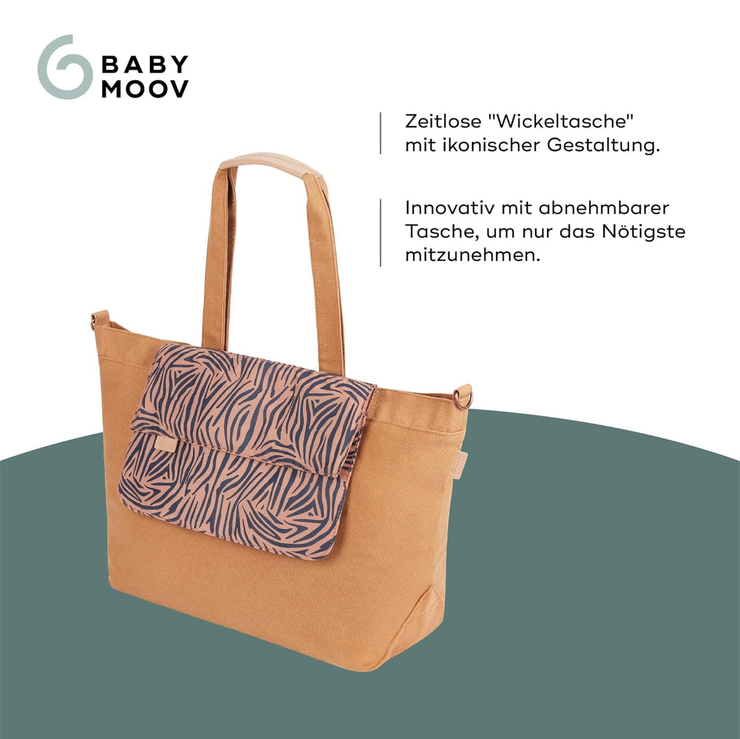Babymoov Wickeltasche Tote Bag Zebra, Wickeltasche, Kapazität von 35l, zahlreiche Staumöglichkeiten,