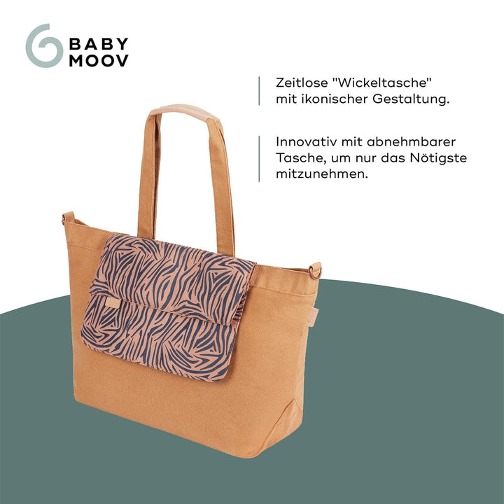 Babymoov Wickeltasche Tote Bag Zebra, Wickeltasche, Kapazität von 35l, zahlreiche Staumöglichkeiten,
