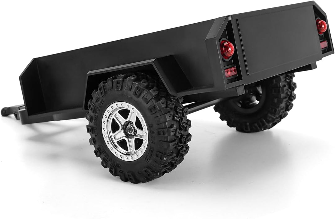 INJORA Utility Trailer mit Haken und Scale Aufbewahrungsboxen für TRX4M 1/18 RC Crawler Upgrade