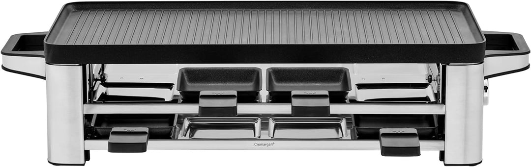 WMF Lono Raclette Grill mit Pfännchen und Schiebern, Raclette 8 Personen, 15 W, edelstahl