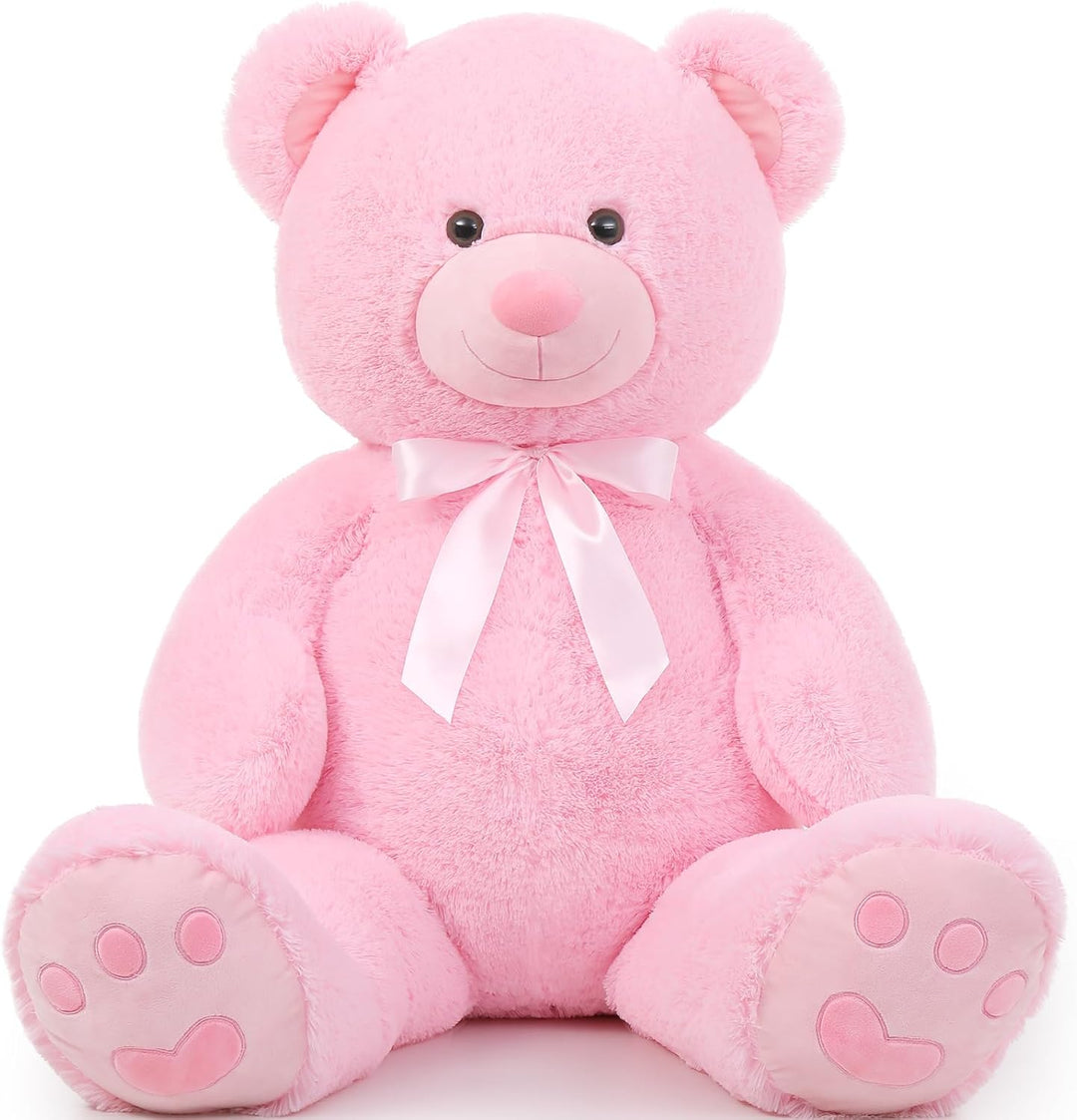 MorisMos Rosa Teddybär gross, 1.2m Riesen Teddy Kuscheltier XXL, Flauschiger Teddy Bär Stofftier Plü