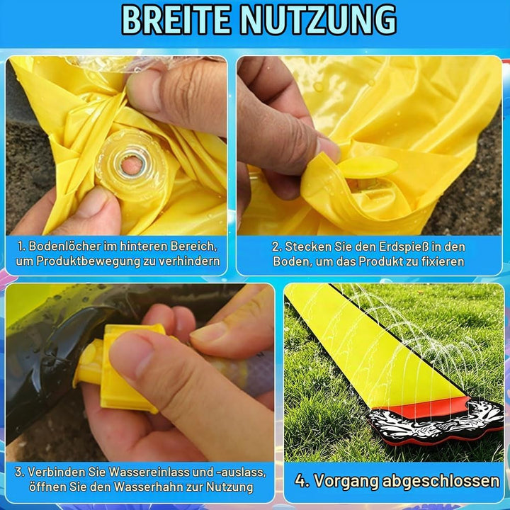 15.75ft/480cm Wasserrutsche Garten für Kinder, mit 2 Bodyboards, Wasserrutsche mit Sprinkler Sommer