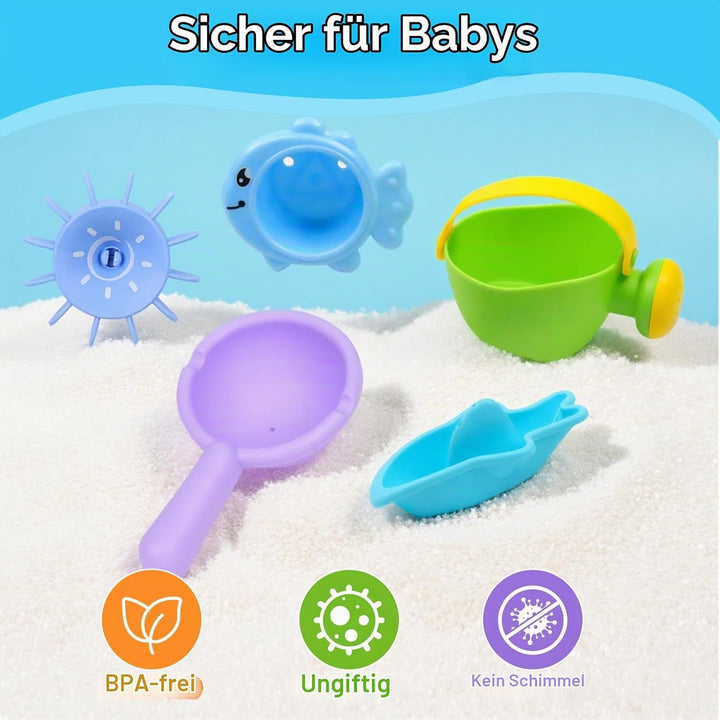 16 Stück Badespielzeug Baby ab 1 2 3 4 Jahre, Wasserspielzeug Kinder Badewanne Pool Spielzeug für Ba