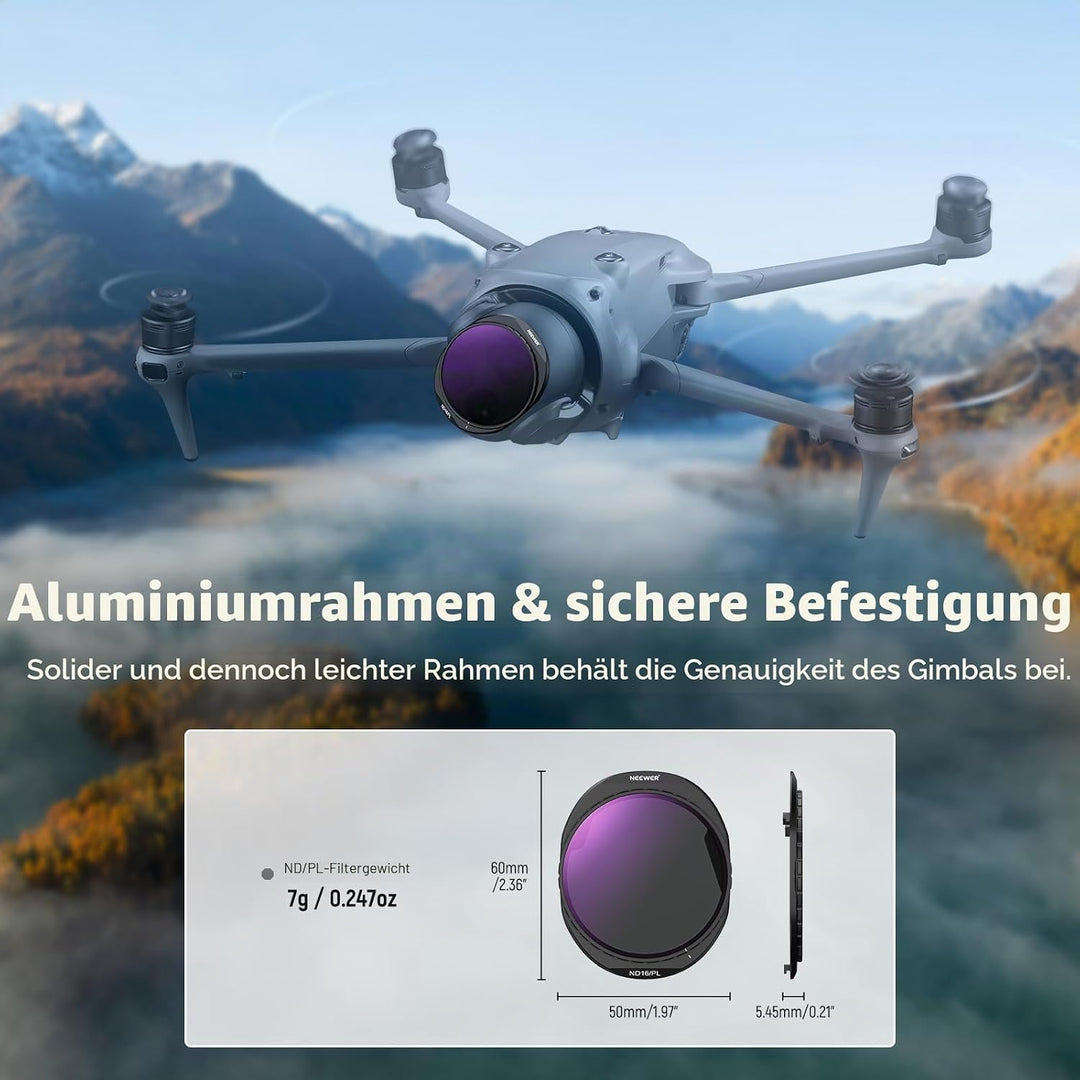 NEEWER ND Filter Set kompatibel mit DJI Mavic 4 Pro (4er Pack), aufschraubbarer ND8/PL+ND16/PL+ND32/