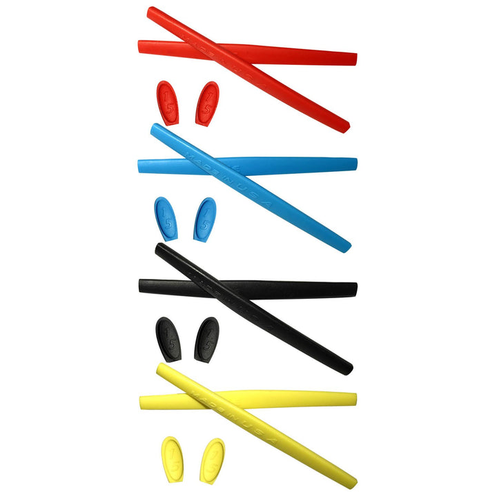 HKUCO Replacement Silicone Leg Set For Oakley Penny Ear socks Rubber Kit Red/Blue/Black/Yellow, Red/