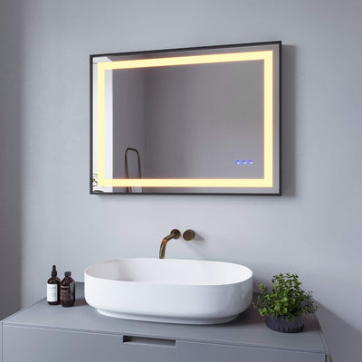 AQUABATOS® SAUTENS-Serie 80x60 cm LED Badspiegel Badezimmerspiegel mit Beleuchtung Dimmbare Touch Ka