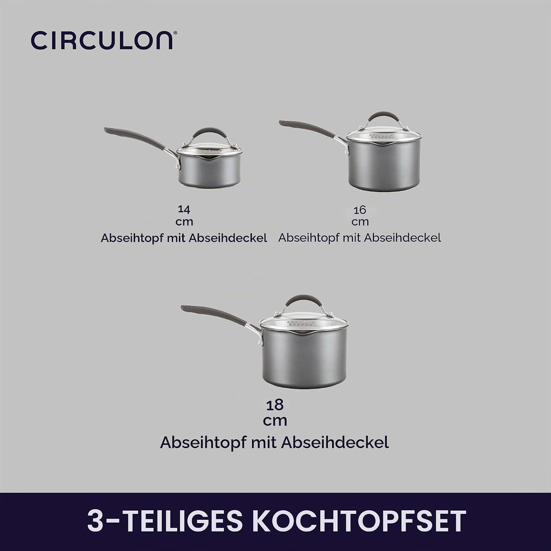 Circulon Scratch Defense Saucentopf-Set - Induktions-Saucenpfannen-Set mit Antihaftbeschichtung und