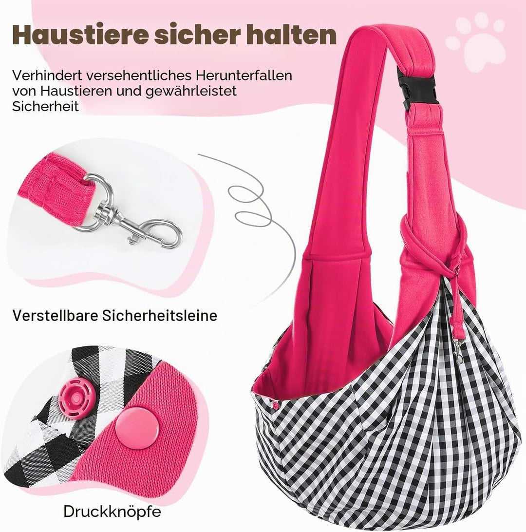 Pawaboo Hundetragetasche Welpen, Tragbare Transporttasche für Hunde Bis zu 12 lbs, Tragetuch Hunds K
