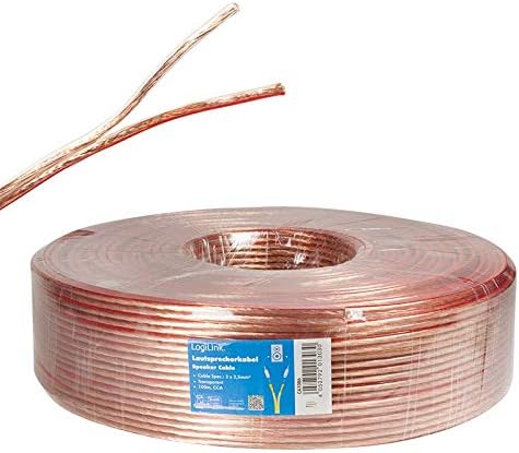 LogiLink CA1086 Lautsprecher Boxenkabel für Ihre HiFi Anlage, "2x 2,50 mm" Querschnitt, 100m klar 10