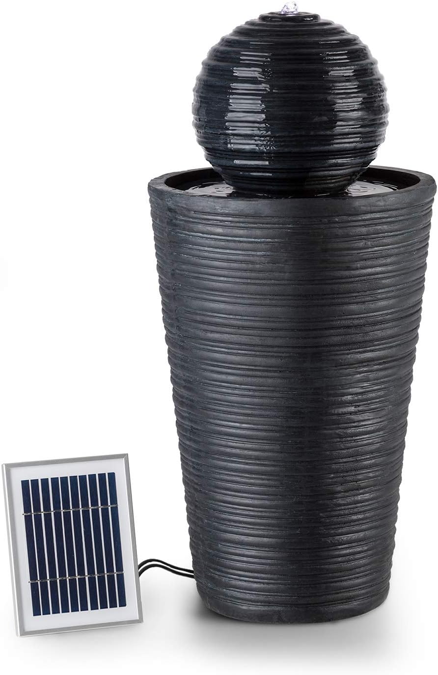 blumfeldt Liquitorre XL Gartenbrunnen - Wasserspiel, Solarbrunnen, Pumpe: 200 l/h / IPX8, Solarpanel