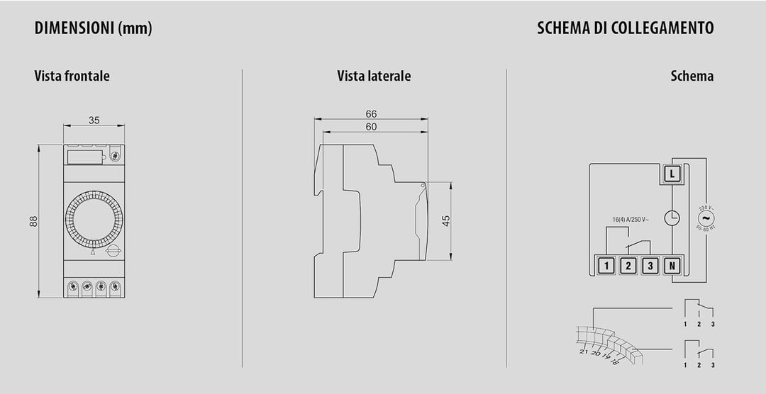 VEMER VP879100 Duet-D Elektromechanisch Zeitschaltuhr mit Täglicher Programmierung, DIN-Schienenmont