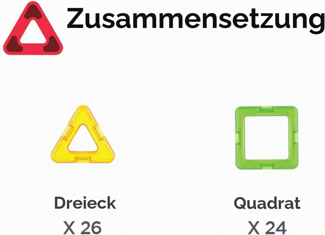 MAGFORMERS 50 Set Spielzeug, 63135, Multicoloured