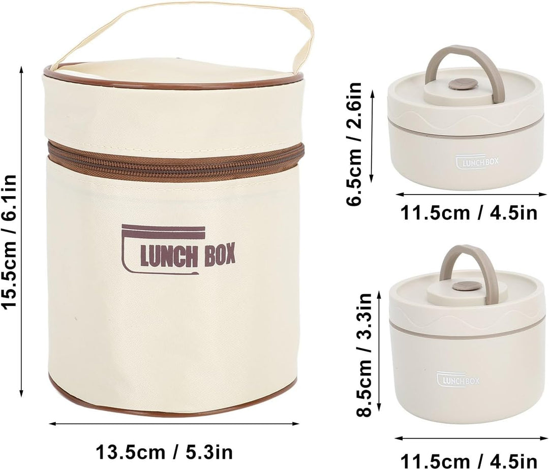 TOPINCN Isolierter Lunchbehälter aus Edelstahl 304 mit Thermobeutel, Versiegelte Lunchbehälter für L