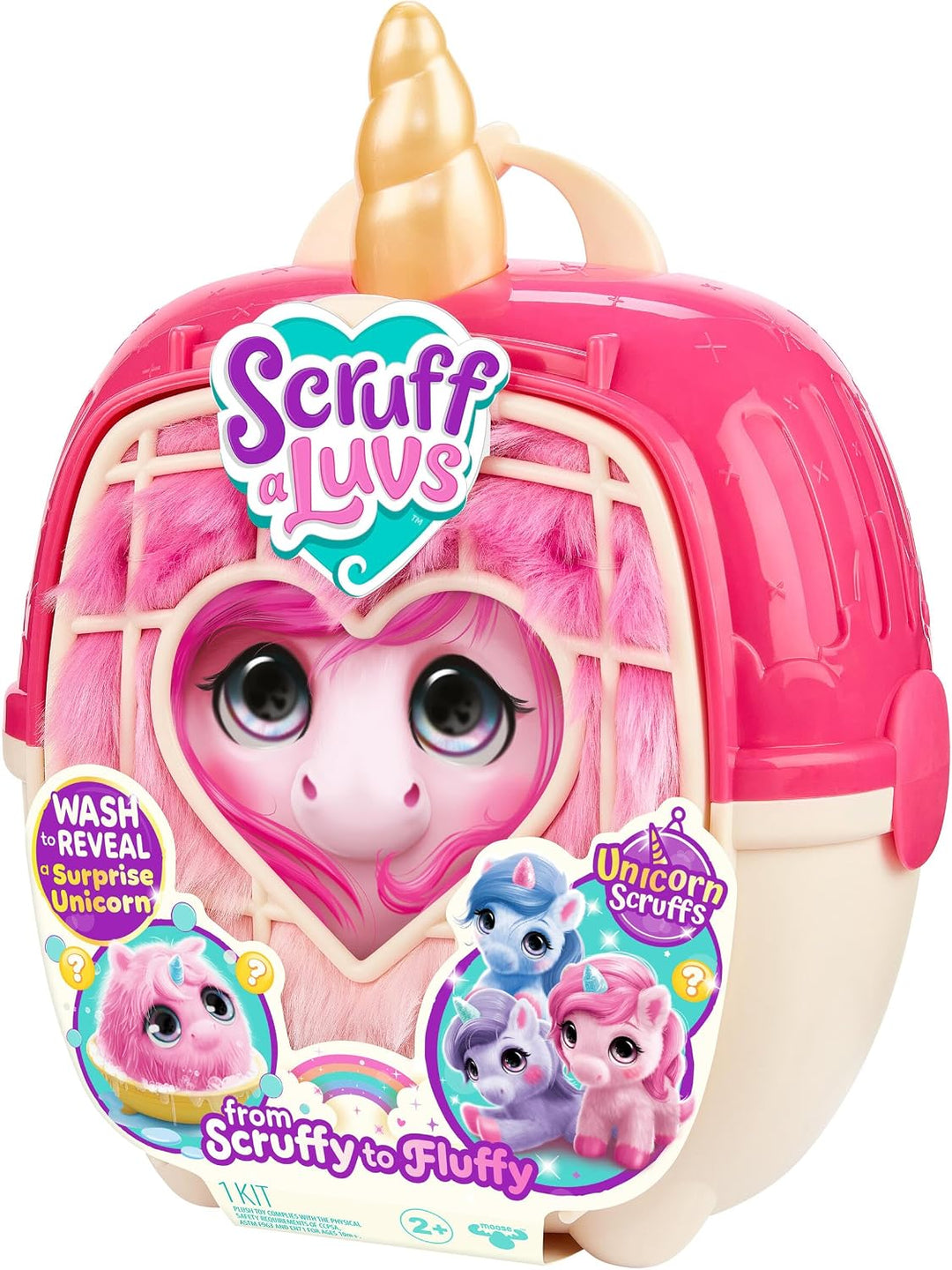 ScruffaLuvs Einhorn-Scruff in Lila – Plüschtier, 19 cm – wasche und enthülle 1 von 4 Einhörnern mit