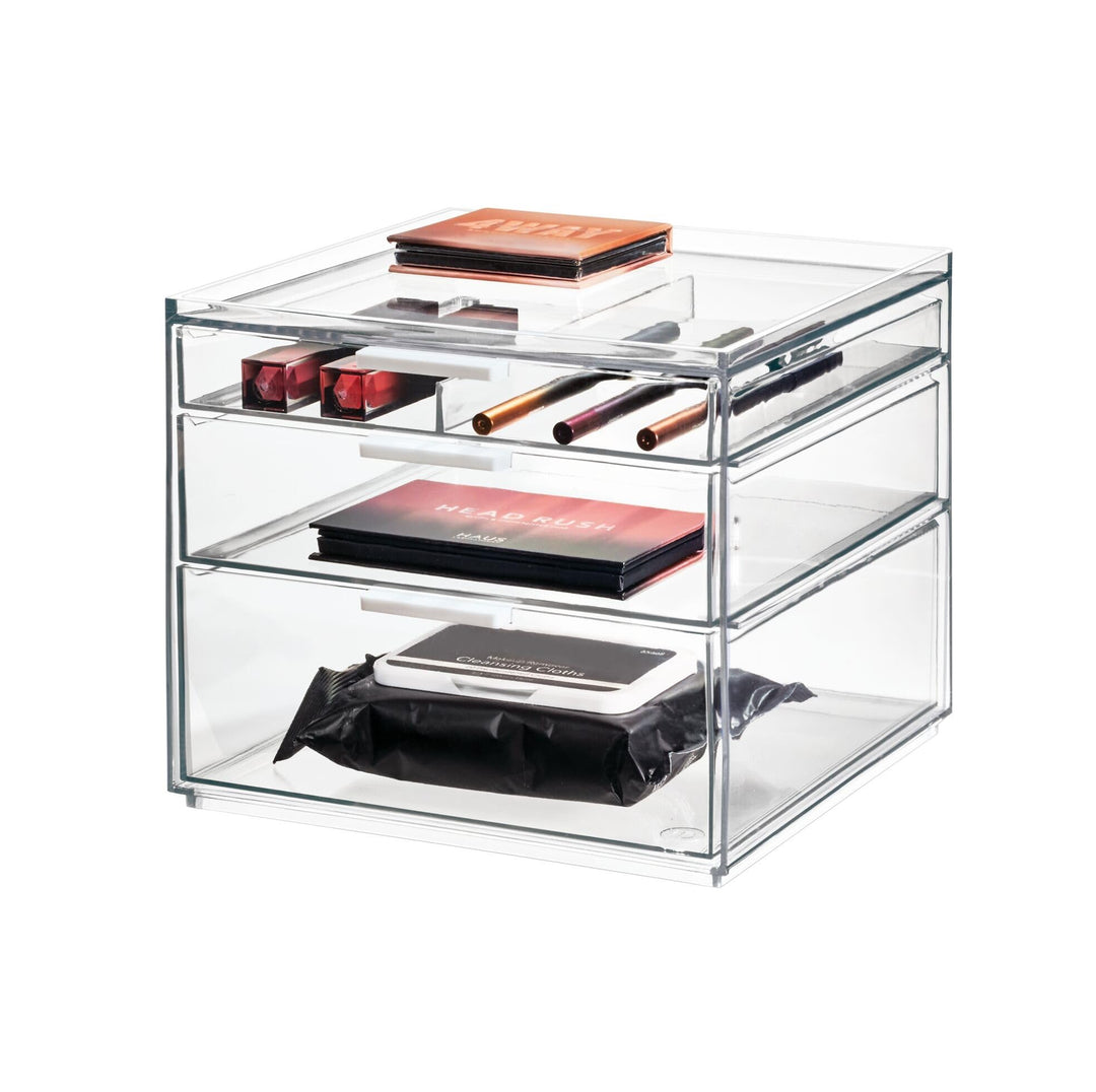 iDesign Make-up Organizer, Schmink Aufbewahrung mit 3 Schubladen aus der Signature Series by Sarah T