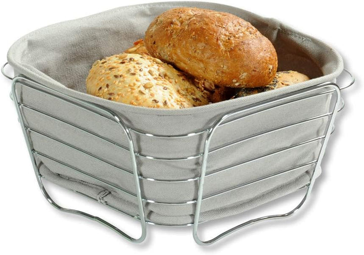 Kesper | Brot- und Obstkorb, Material: Metall, Masse: 21 x 21 x 11 cm, Farbe: Grau | 90871 21.0 x 21