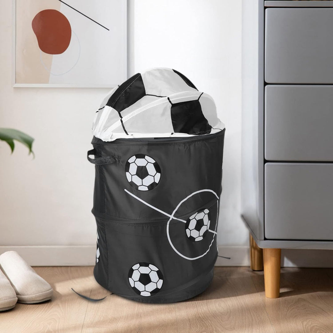 Fussball Faltbarer Wäschekorb, Polyester Tuch Lagerung für Spielzeug und Kleidung