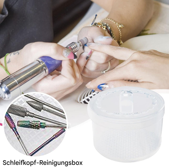 Nagelwerkzeug-Box, Reinigungsschale Für Nagelfräser, Tragbares Doppelfilter Reinigungs-Tablett für H