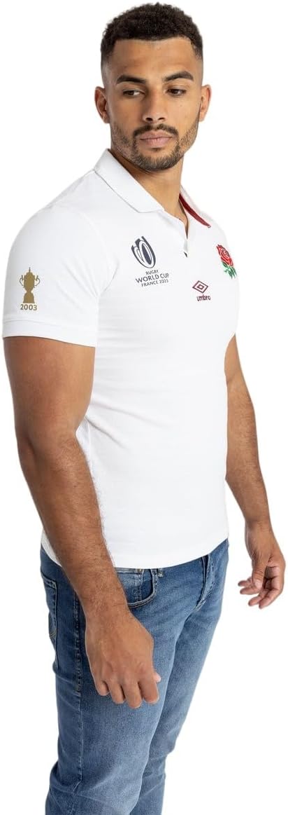 Umbro England Rugby World Cup 2023 Mens Home Classic Shirt White, M