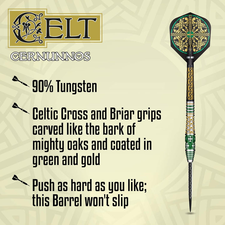 Shot! Celt Cernunnos Steel Tip Dart Set 90% Wolfram Pro Throwing Darts Steel Tip Set, Professionell