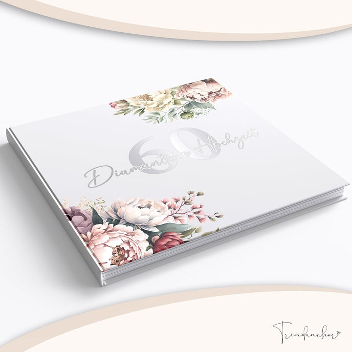 60 Diamantene Hochzeit Gästebuch zum Ausfüllen Fotos Einkleben - Geschenkidee zum 60. Hochzeitstag f