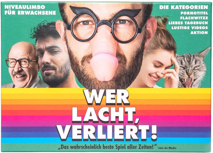WER LACHT, VERLIERT! Das lustigste & dümmste Brettspiel Aller Zeiten - Witziges Niveaulimbo für Erwa
