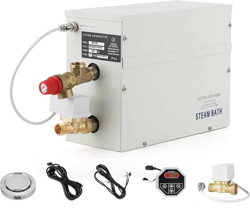 CGOLDENWALL 3 KW Haushalt Sauna Dampfgenerator 220 V, ideal für Sauna/Dusche/Bad/Spa, mit Automatisc