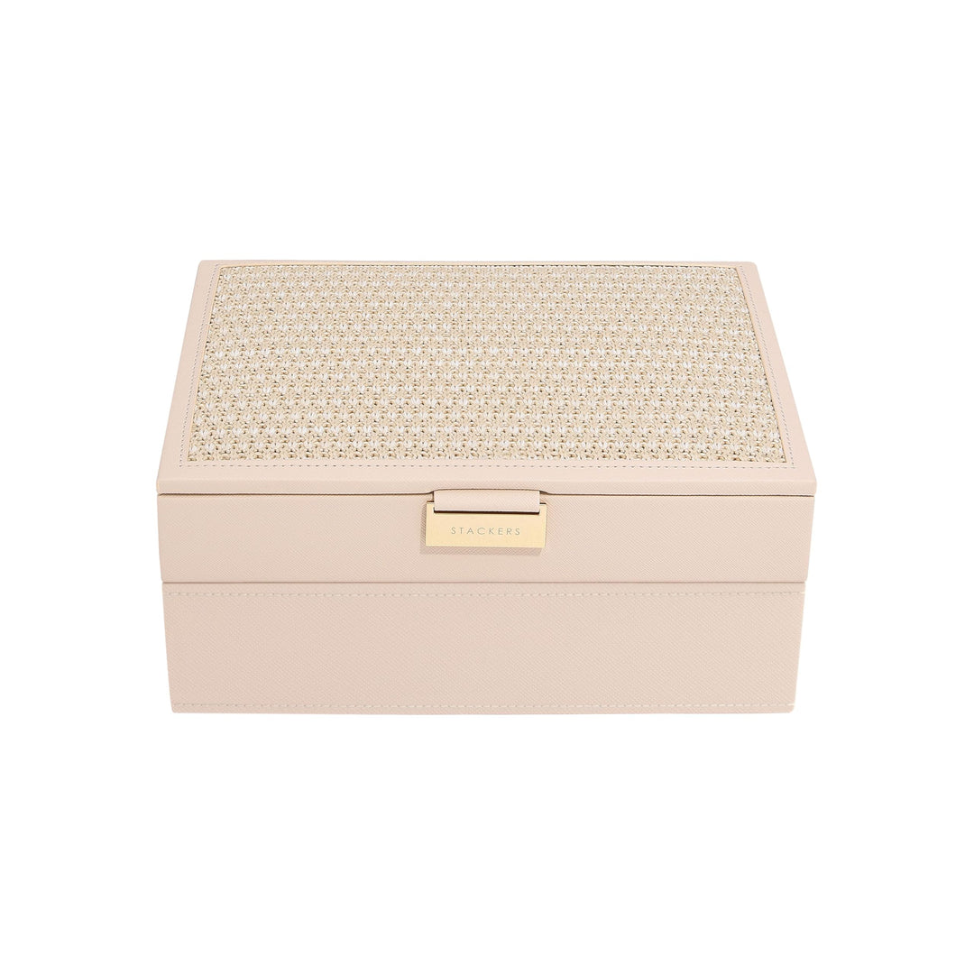 Stackers Blush Raffia Klassische Schmuckschatulle - 2-teilig Blush Bast, Blush Bast