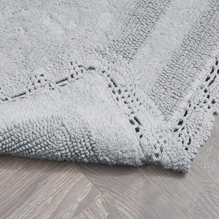 Laura Ashley Badteppich, gehäkelt, Baumwolle, 43 x 61 cm, Hellgrau 17x24 Hellgrau, 17x24 Hellgrau