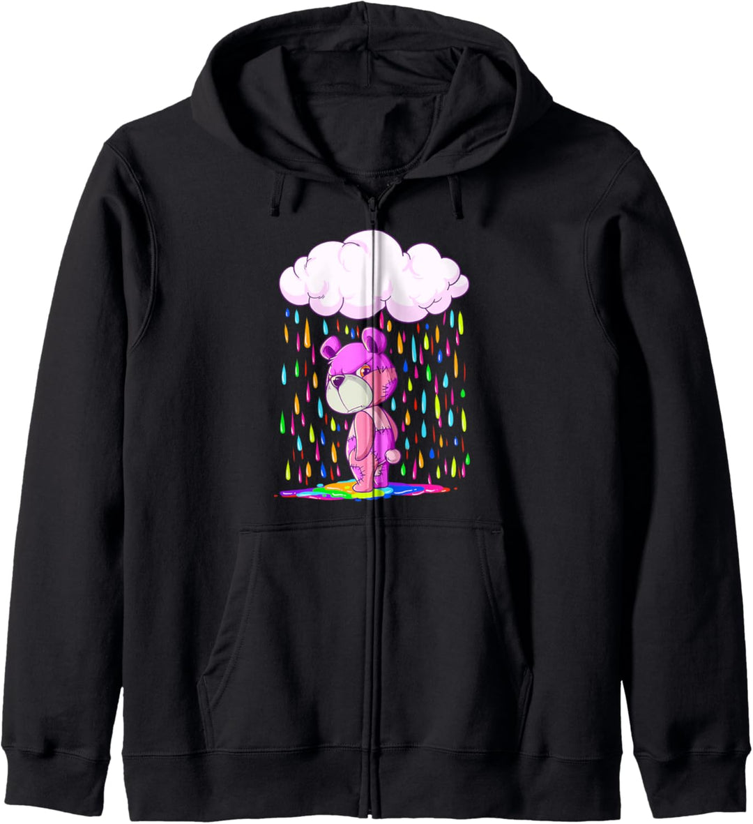 Rain On Teddy Gothic Gift Pastel Goth Kapuzenjacke