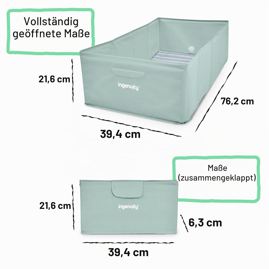 Ingenuity Tuckaway Kleinkinderbadewanne, verwandelt Dusche in Badewanne, Zusammenklappbar, Leicht zu