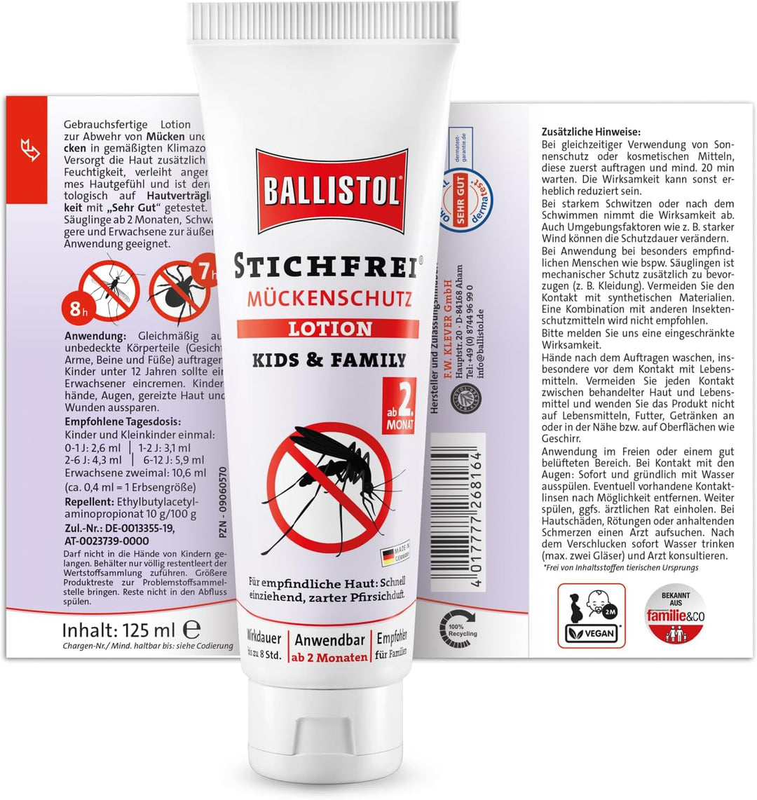 2 x Mückenschutz Ballistol Stichfrei Kids, Lotion, Vanille, 26816