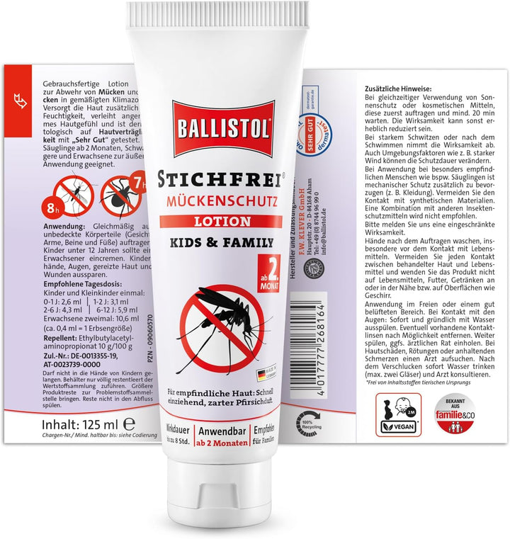 2 x Mückenschutz Ballistol Stichfrei Kids, Lotion, Vanille, 26816