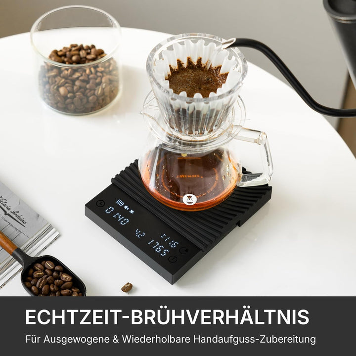 TIMEMORE Black Mirror Basic 3 Kaffeewaage Für Pour-Over &amp; Espresso, Mit Timer, 2kg/0,1g Hochpräzise