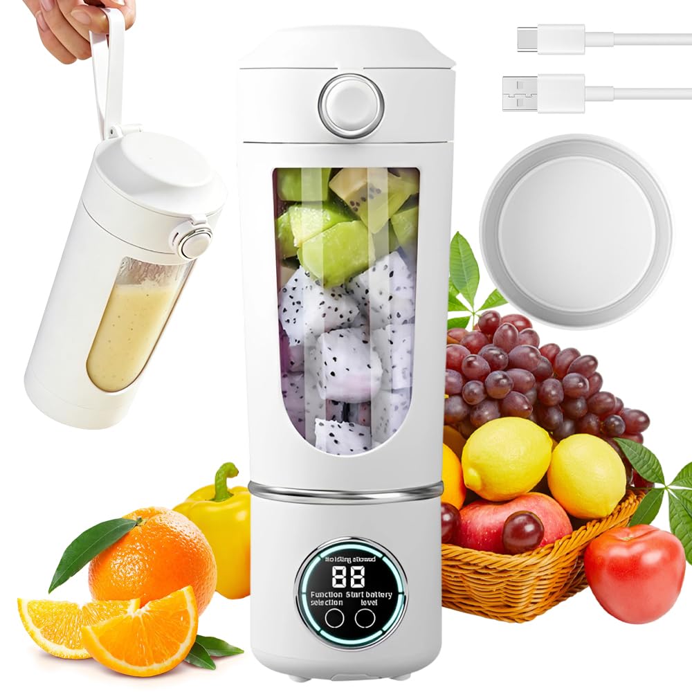 Tragbarer Mixer 700ml, Wiederaufladbar Mini Mixers with Digital Display, Mixer to Go for Milkshakes,