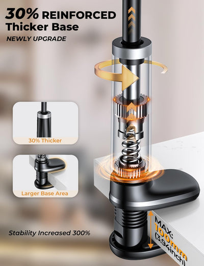 Tryone Schwanenhals Tablet Halterung Bett: Tablet Halter 360°Drehbarer Sockel mit 2 Clips Handyhalte