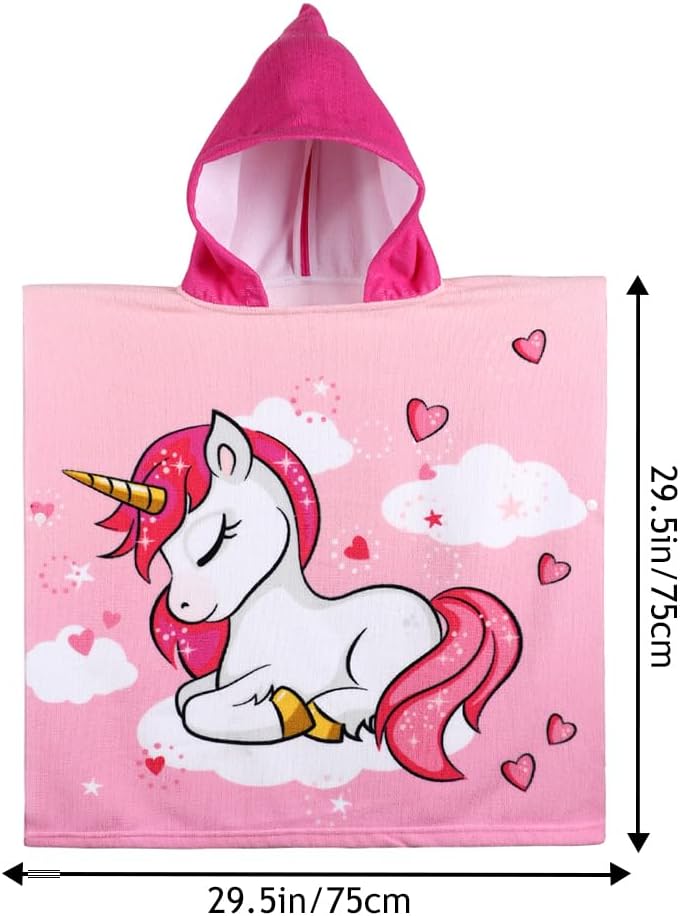KAKU NANU Badetuch für Kinder, Strandtuch für Kinder, niedliches Motiv, Umhang, Poncho, für Kinder,