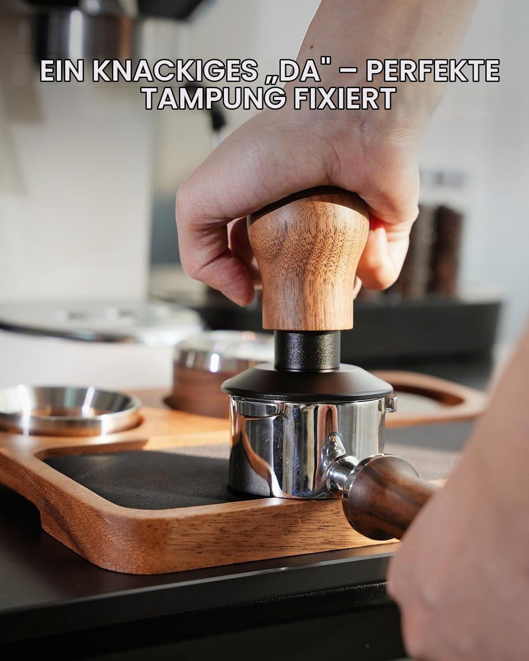 KOFIKOFI 53.3mm Kaffee Tamper mit Base Ripple Doppelfeder 30lbs Anpressdruck Espresso Tamper 304 Ede