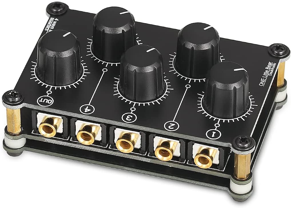 Little Bear MC5 Mini Tragbar 4 Kanal Line Mixer Live Studio Aufnahmen Passive Stereo Audio Mixer Rec