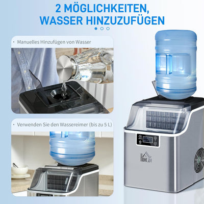 HOMCOM Eiswürfelmaschine 20 kg/24h 2,3 L Eiswürfelbereiter mit 3,2 L Wassetank Display Ice Cube Make