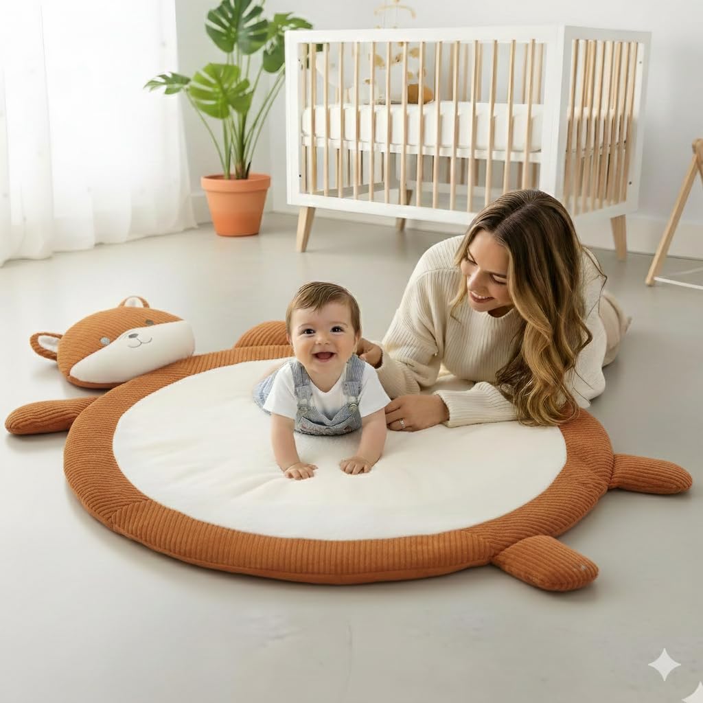 Krabbeldecke für Babys. Baby Spieldecke. Weiche, Gesteppte Decke für Kinder. Baby Bodenkissen. Krabb