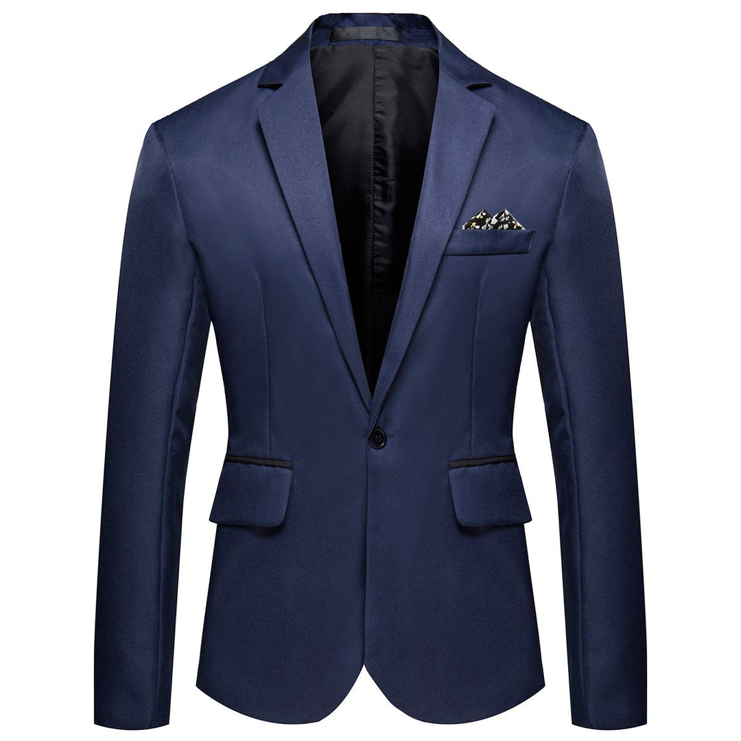 YOUTHUP Sakko Herren Leichter Regular Fit Anzug Jacke für Männer Freizeit Jackett Blazer Marine M, M