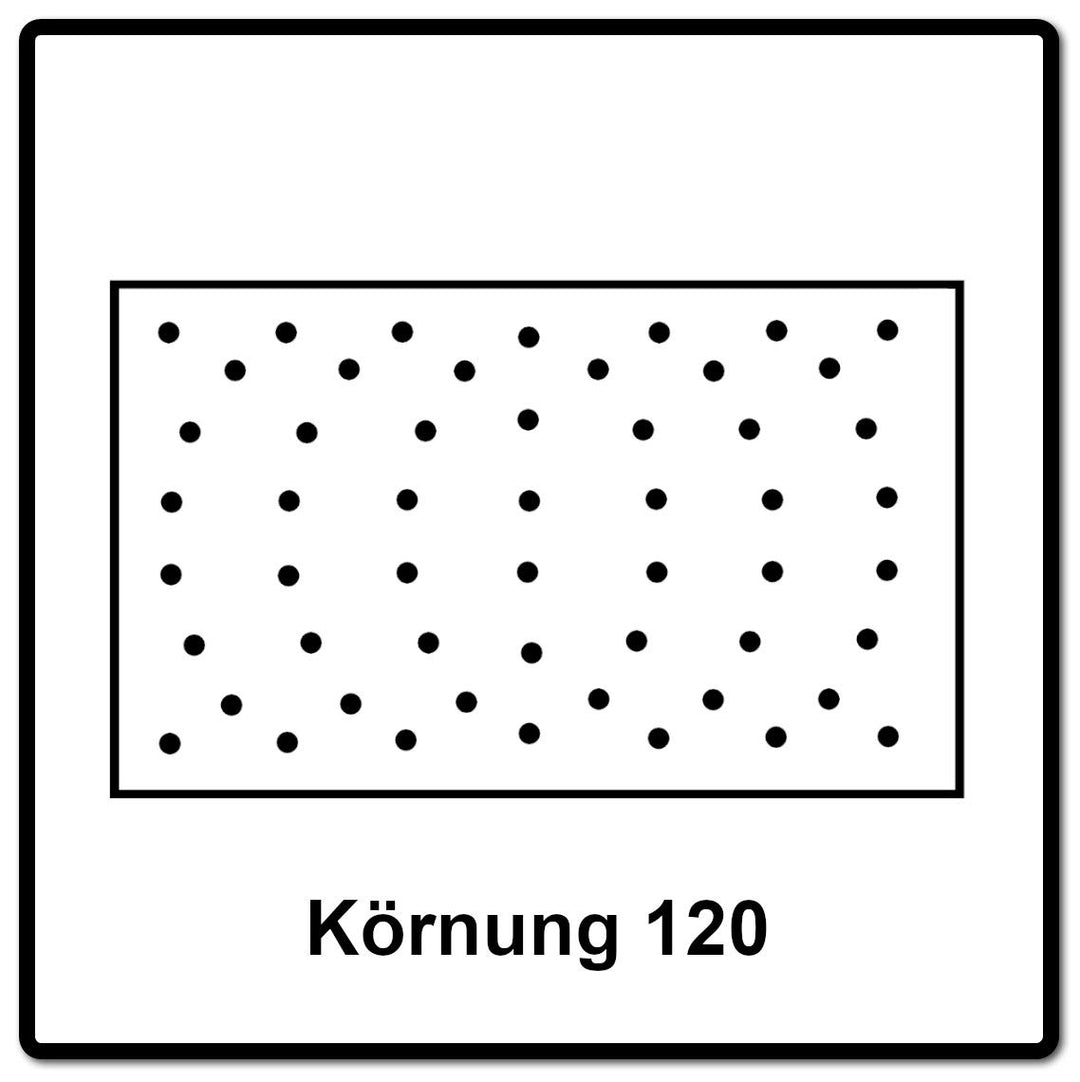 Mirka Iridium Premium-Schleifpapier 81x133mm Klett 54-Loch, Korn 120, 100 Stk / Zum Schleifen von La