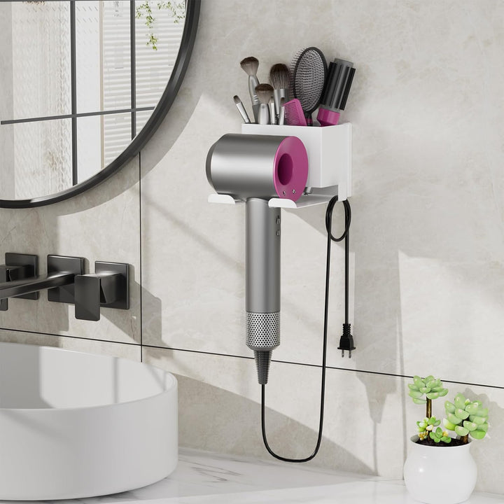 Fönhalter Ohne Bohren - Metall Wandhalterung für Dyson Airwrap & Föhn, Stabile Badzubehör Aufbewahru