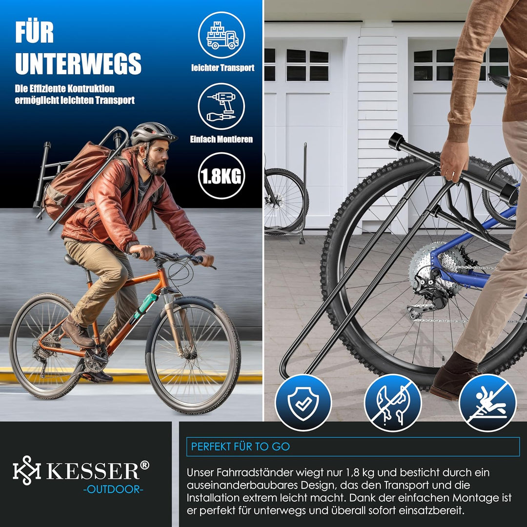 KESSER® Fahrradständer Boden einzeln für Mountainbike, E-Bike, Citybike, Rennrad, MTB | Fahrrad Mont